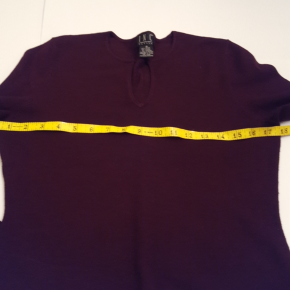 INC Vintage Deep Burgundy Key Hole Neck Sweater - Picture 5 of 11